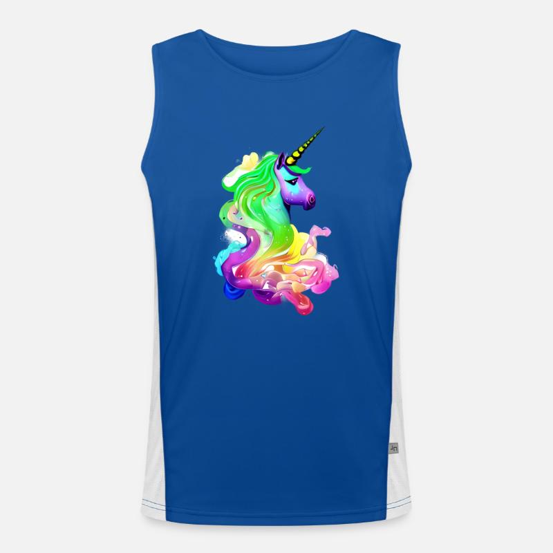 Einhorn Fabeltier Mädchen Einhörner Unicorn Funktionelles Kontrast-Tank Top für Männer 