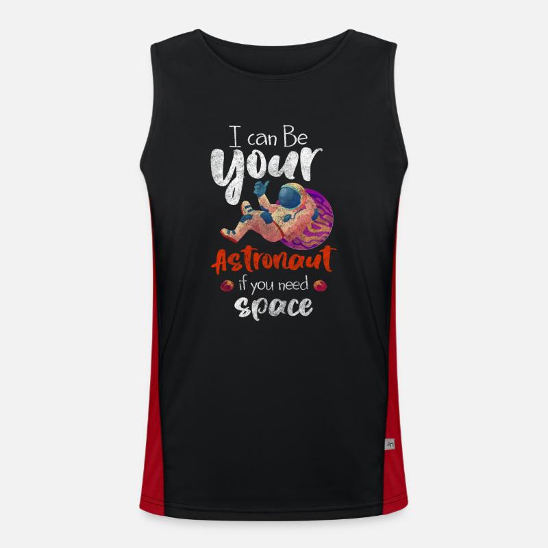 Astronaut Spacesuit Spacesuit Rocket - Men's Functional Contrast Tank Top  - black/red