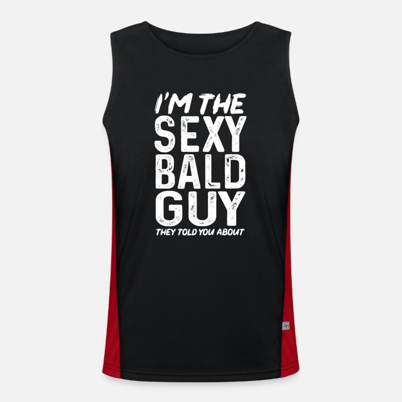 Bald Head Baldness Beard Bald Head Men's Functional Contrast Tank Top 