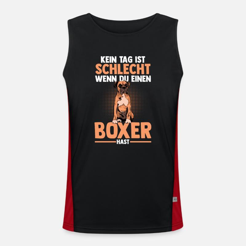 Hund Deutscher Boxer Funktionelles Kontrast-Tank Top für Männer 