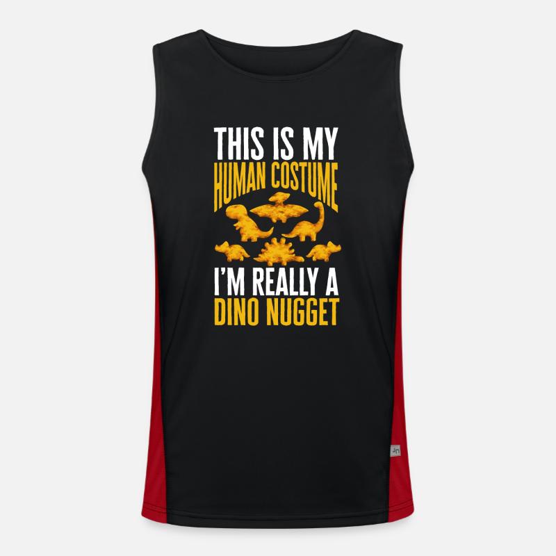 Dino Nuggets Dinosaur Chicken Nuggets Men's Functional Contrast Tank Top 