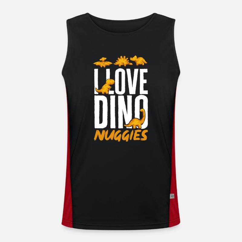 Dino Nuggets Dinosaur Chicken Nuggets Men's Functional Contrast Tank Top 