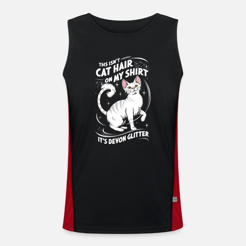 Katze Devon Rex Geschenk Funktionelles Kontrast-Tank Top für Männer 