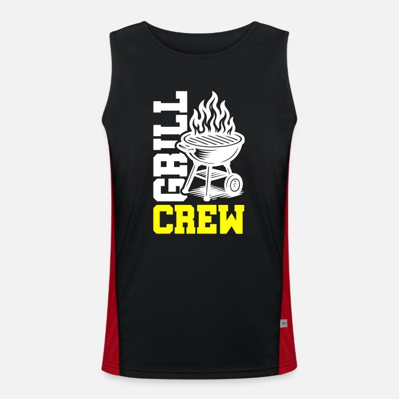 Grill Crew - Men's Functional Contrast Tank Top  - black/red