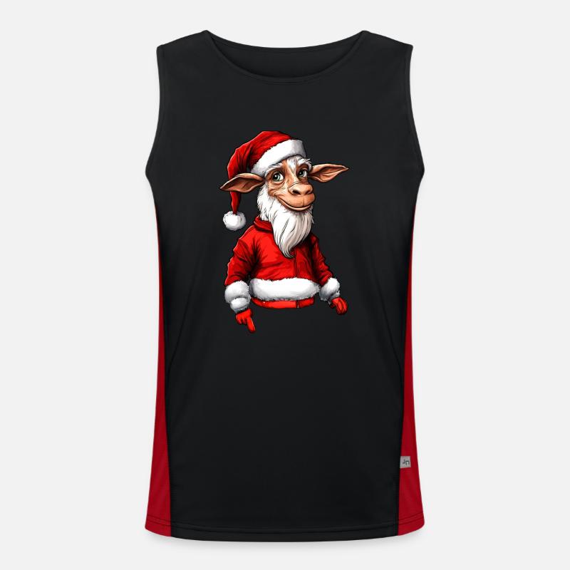 Weihnachten Ziege Funktionelles Kontrast-Tank Top für Männer 