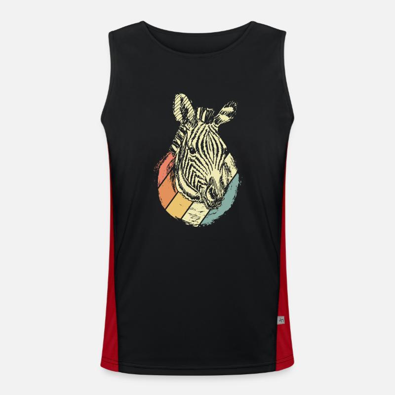 Zebra Kopf Funktionelles Kontrast-Tank Top für Männer 