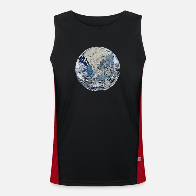 planet erde Funktionelles Kontrast-Tank Top für Männer 