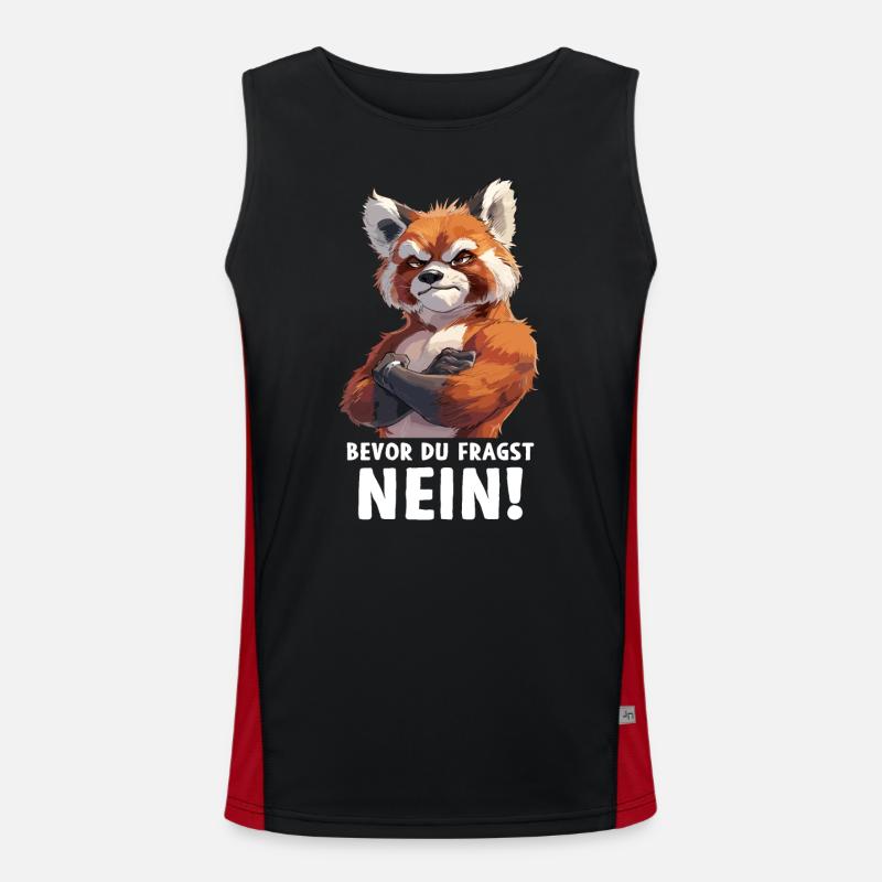 Red Panda Cat Bear Red Panda Before You Ask Men's Functional Contrast Tank Top 