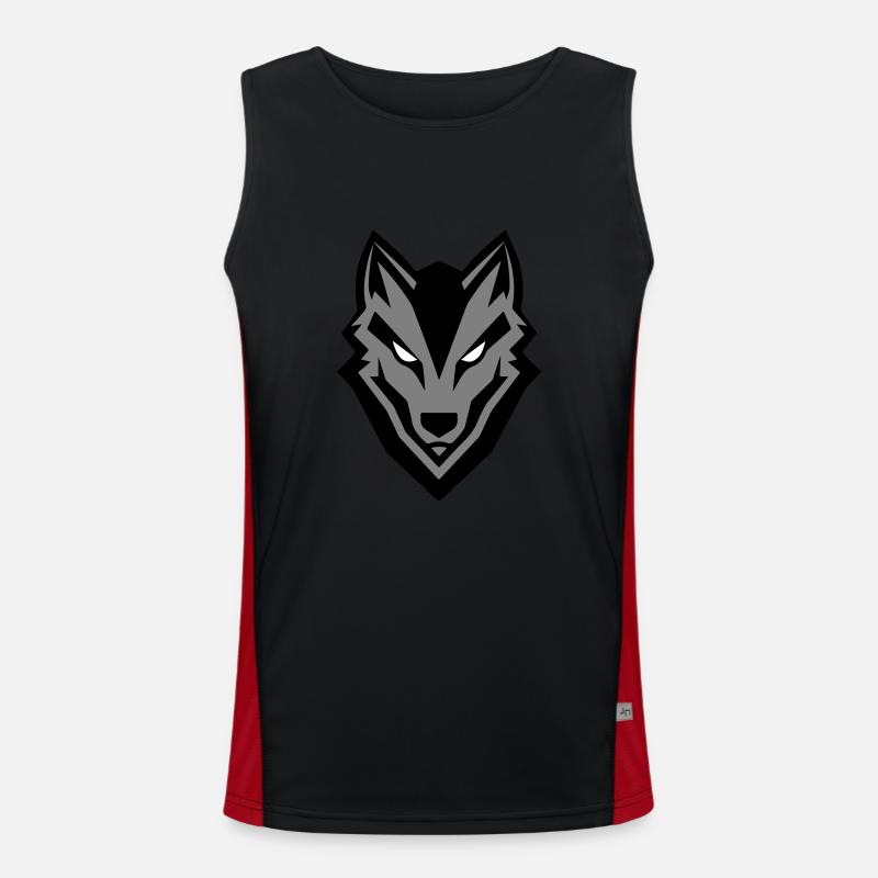 Wolf Icon - Men's Functional Contrast Tank Top  - black/red