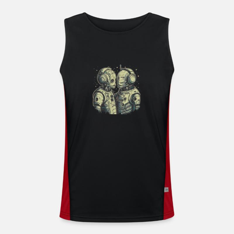 Zwei verliebte Cyborgs - Liebe ist Liebe Funktionelles Kontrast-Tank Top für Männer 