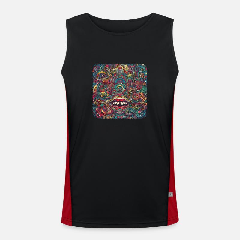 Psychedelic explosion - surrealist motif Men's Functional Contrast Tank Top 