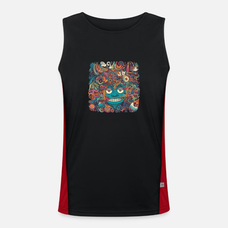 Psychedelic explosion - surrealist motif Men's Functional Contrast Tank Top 