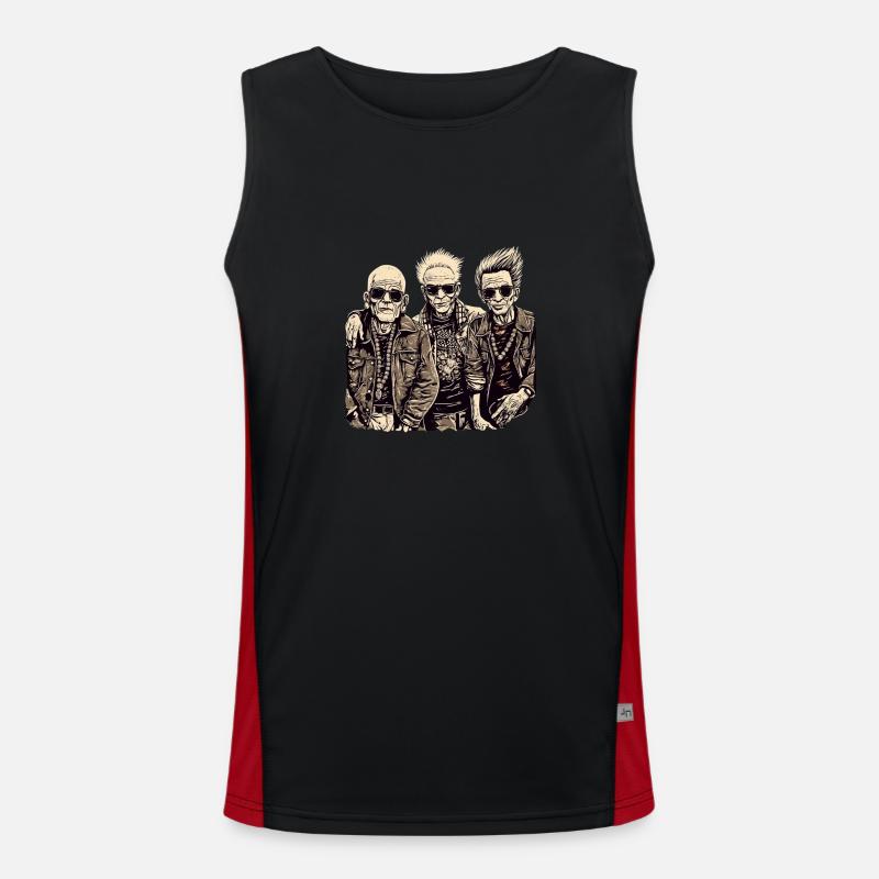Cool Bestager Anarchistes Punks avec des lunettes de soleil Débardeur respirant contrasté Homme 