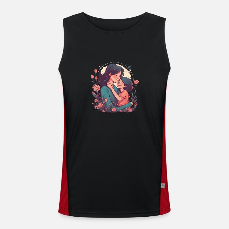 Wunderschönes Muttertagsdesign, Kind umarmt Mutter Funktionelles Kontrast-Tank Top für Männer 