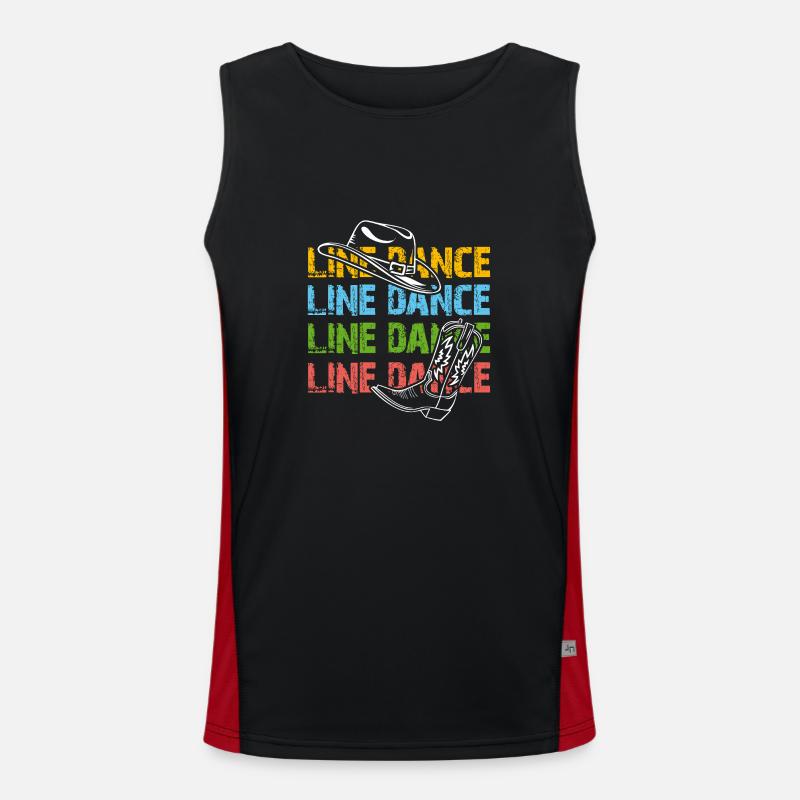 Line Dance Zeit Line Dancing Tanzen Funktionelles Kontrast-Tank Top für Männer 