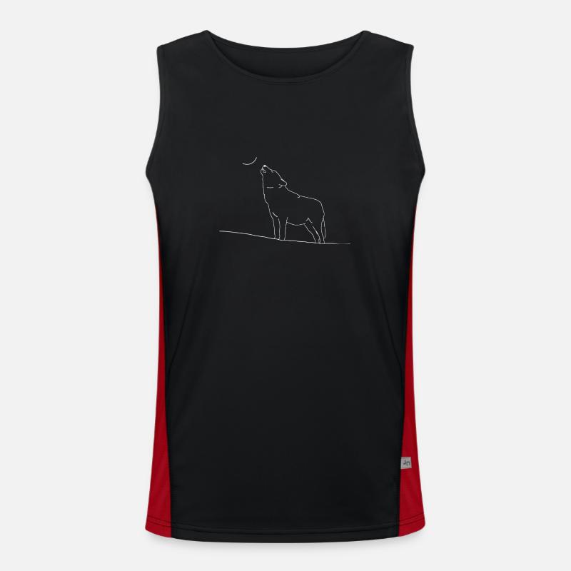Drawn wolf - Men's Functional Contrast Tank Top  - black/red