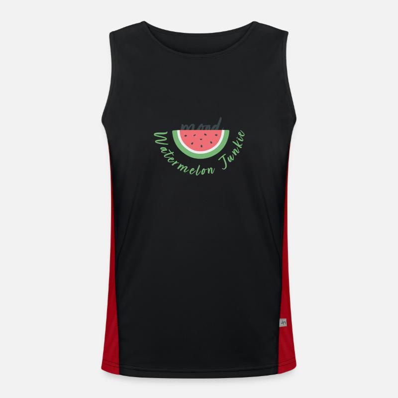 Wassermelonen Junkie Funktionelles Kontrast-Tank Top für Männer 