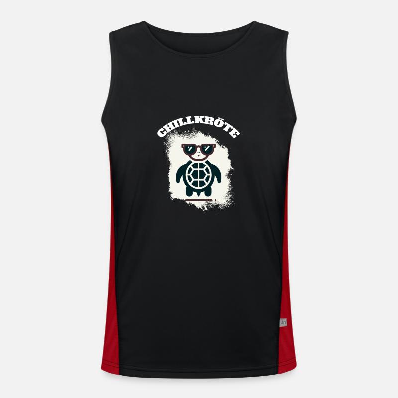 Chill Toad Turtle - Men's Functional Contrast Tank Top  - black/red