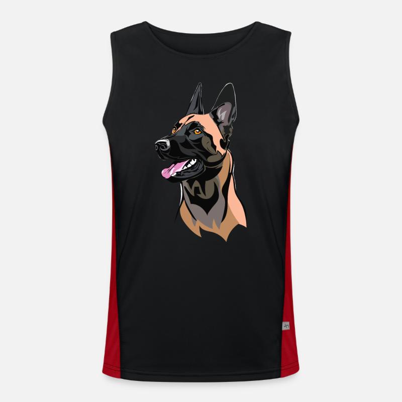 Malinois Hundekopf Funktionelles Kontrast-Tank Top für Männer 