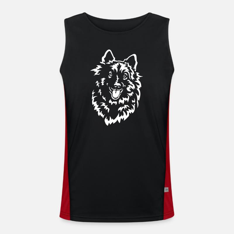 Wolfsspitz Head "Black Edition" - Men's Functional Contrast Tank Top - black/red