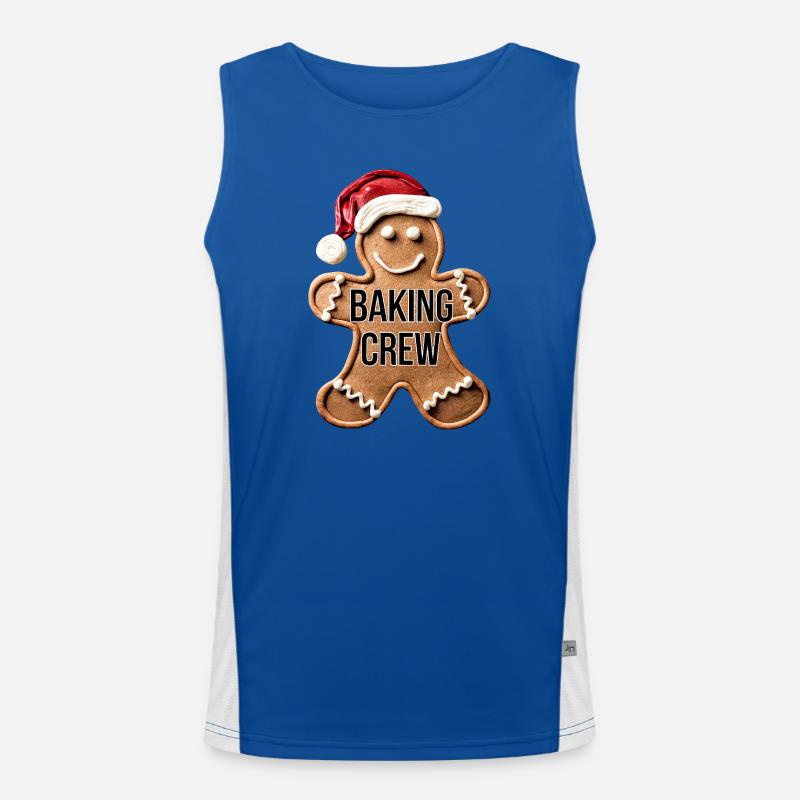 Baking Crew Gingerbread Man Cuisson de Noël Débardeur respirant contrasté Homme 