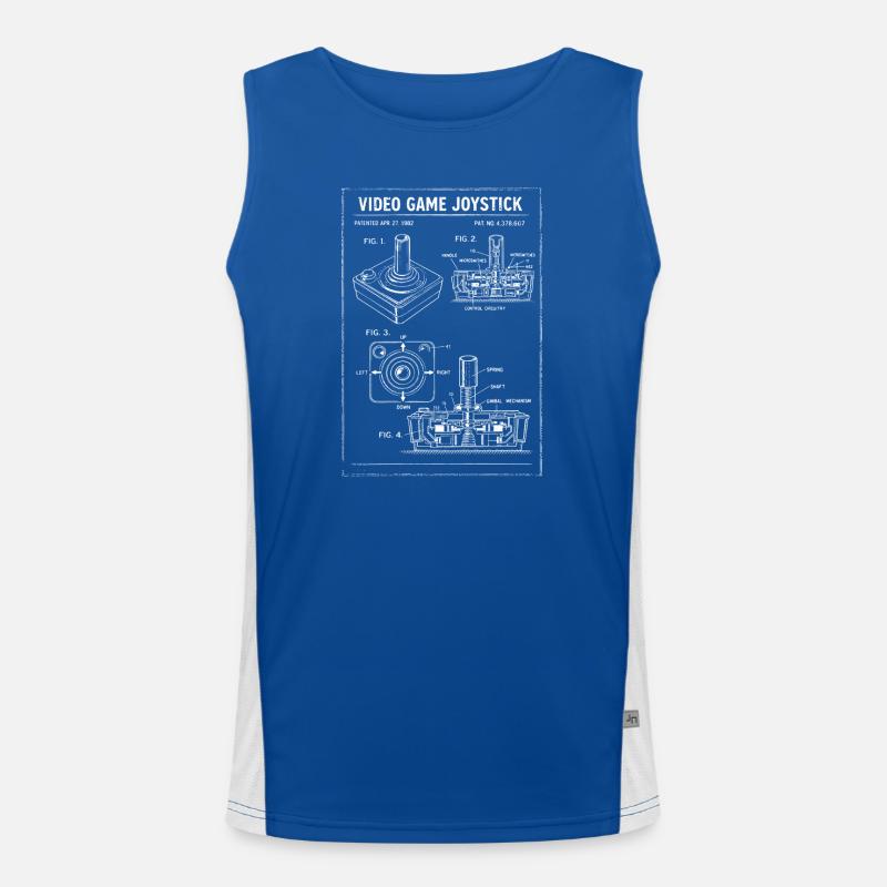 Retro Joystick Blueprint Men's Functional Contrast Tank Top 