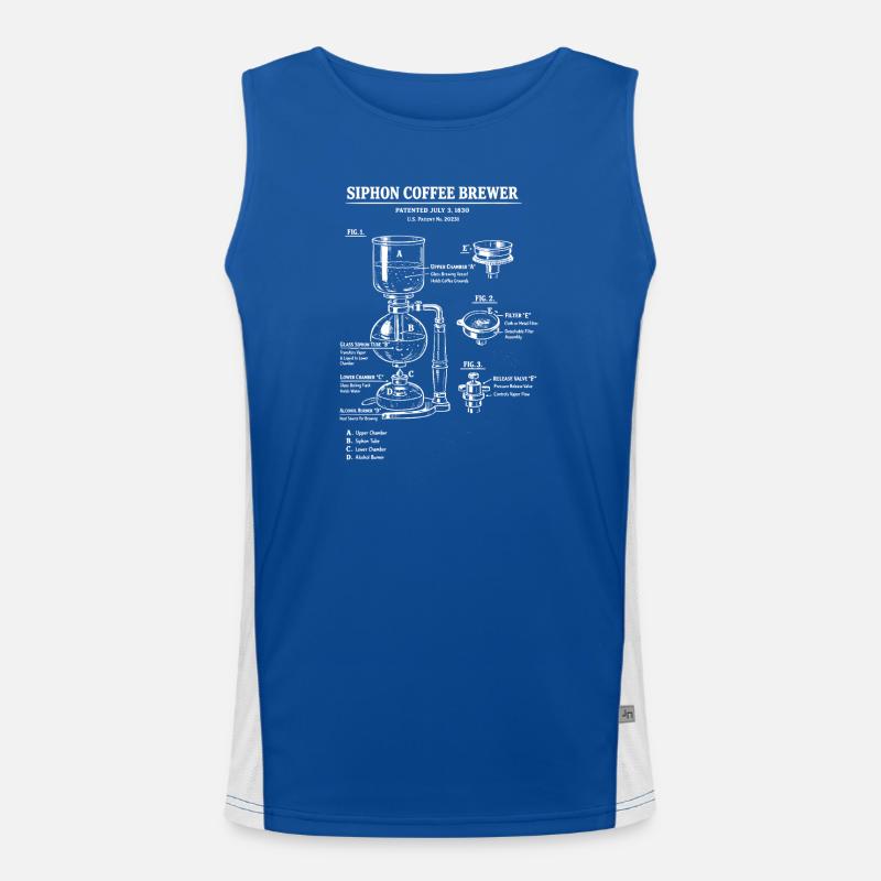 Schéma de plan de la cafetière à siphon Débardeur respirant contrasté Homme 