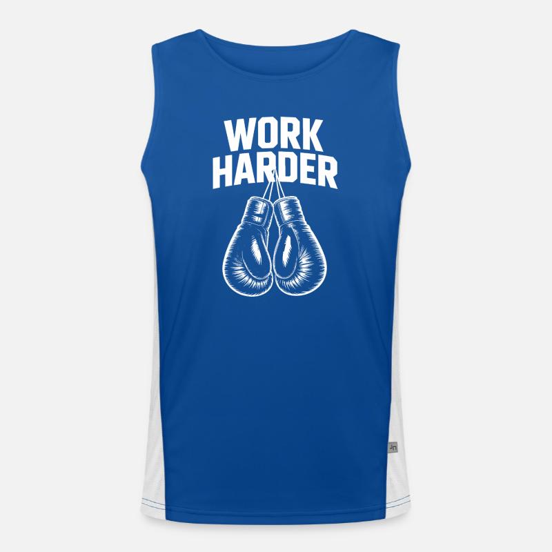 Work härter – Cool Boxing Motivations-Tee Funktionelles Kontrast-Tank Top für Männer 