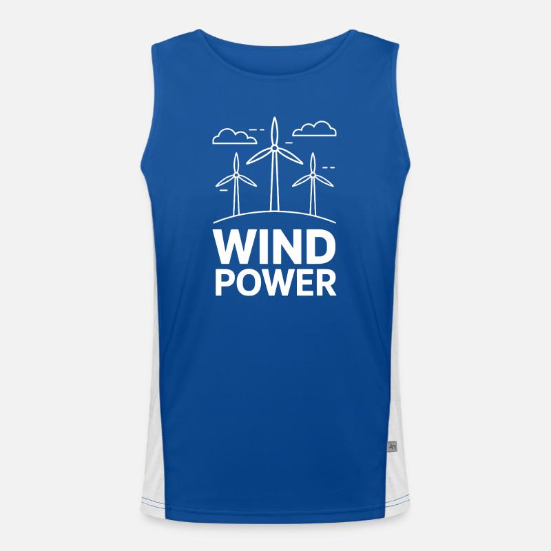  Wind Power Windkraft Erneuerbare Energie Funktionelles Kontrast-Tank Top für Männer 