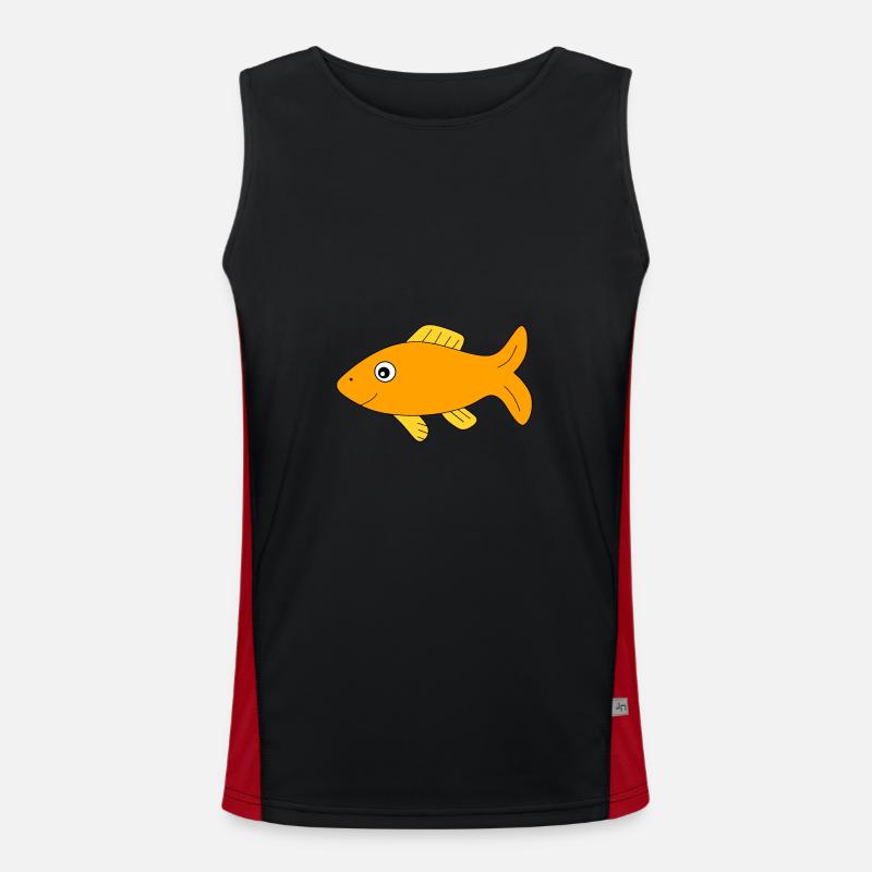 yellow fish comic fish Men's Functional Contrast Tank Top 