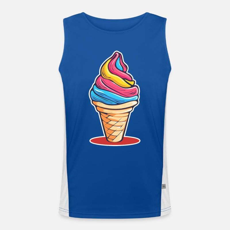 Ice Cream Rainbow Men's Functional Contrast Tank Top 