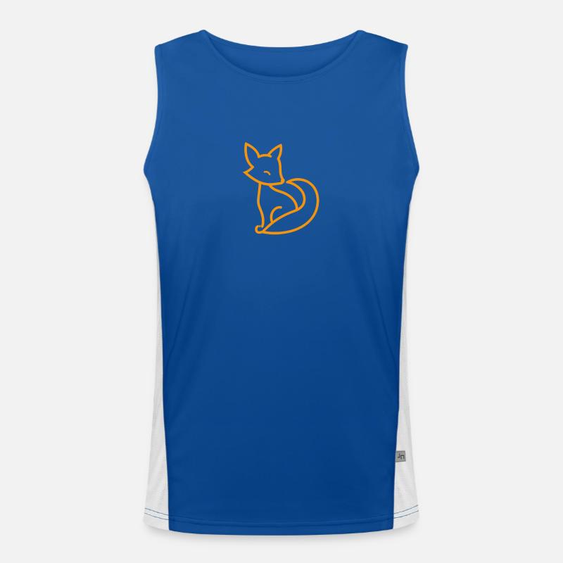 Fuchs Logo, Rotfuchs Symbol, Tier Funktionelles Kontrast-Tank Top für Männer 