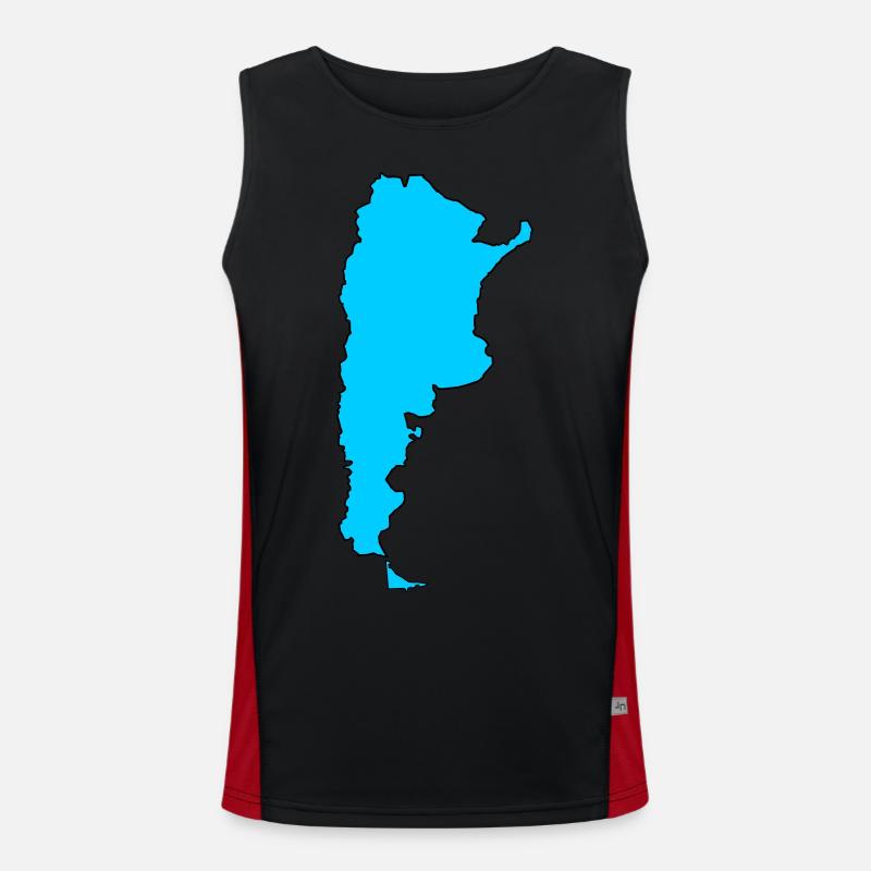 Argentina Map Men's Functional Contrast Tank Top 