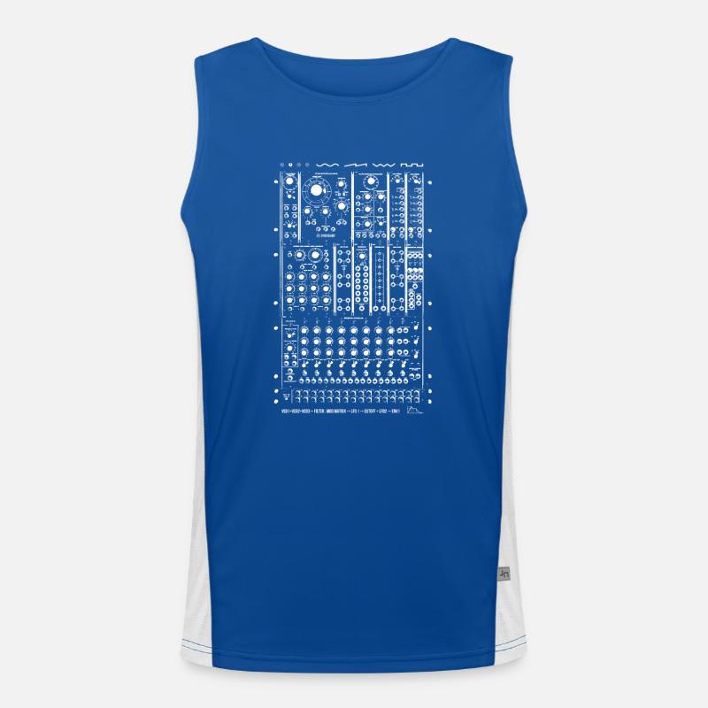 Modular Synth White Men's Functional Contrast Tank Top 
