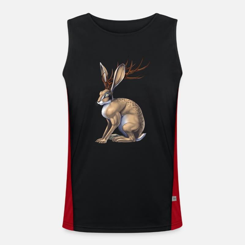 Cryptid Creature Jackalope Men's Functional Contrast Tank Top 