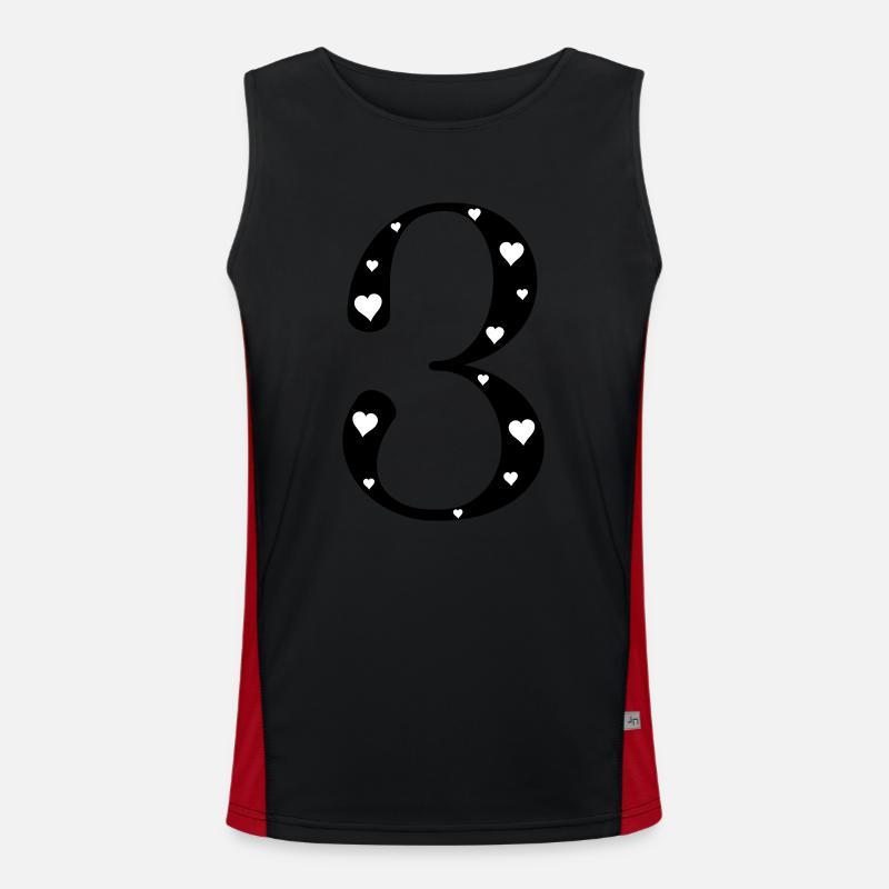 3 Geburtstag mit Herz Funktionelles Kontrast-Tank Top für Männer 