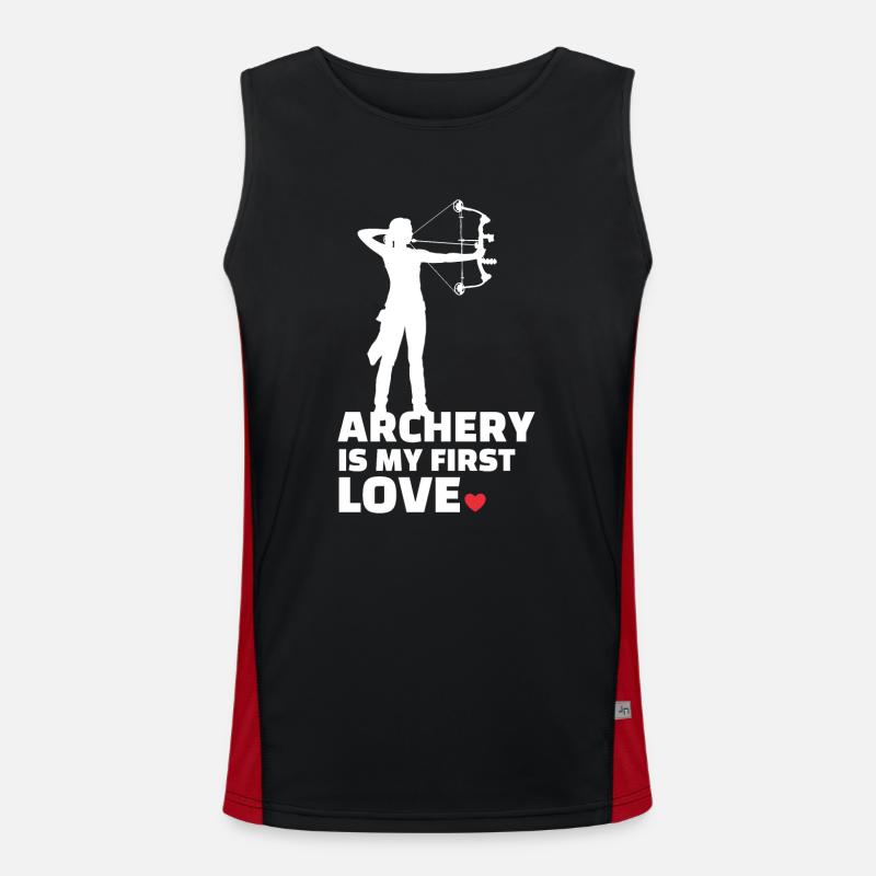 Ich Liebe Bogenschießen Stylish Bogenschießen Funktionelles Kontrast-Tank Top für Männer 