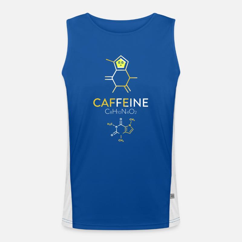 Koffein Molekül - Kaffee Chemie Funktionelles Kontrast-Tank Top für Männer 