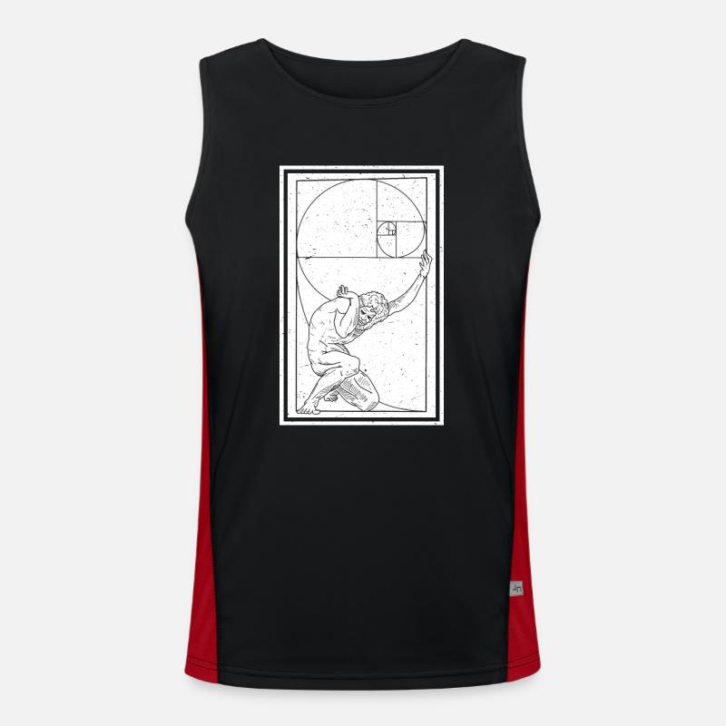 Fibonacci Junst Geometrie Schule Mathe Lehrer Funktionelles Kontrast-Tank Top für Männer 