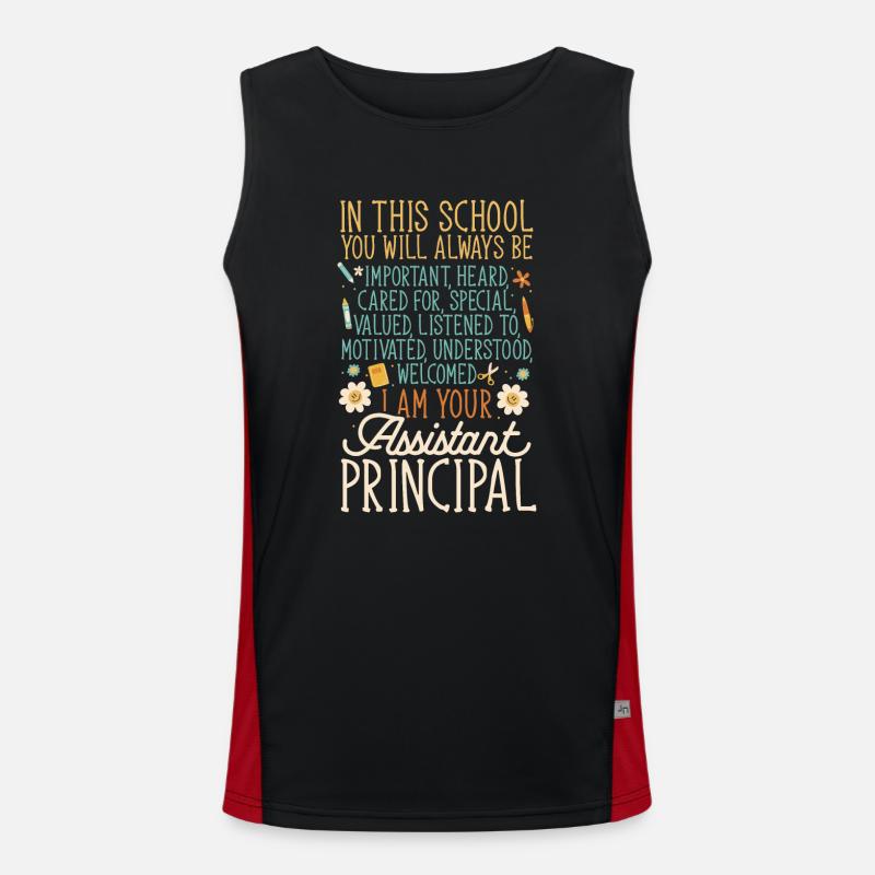 Stellvertretender Schulleiter Funktionelles Kontrast-Tank Top für Männer 