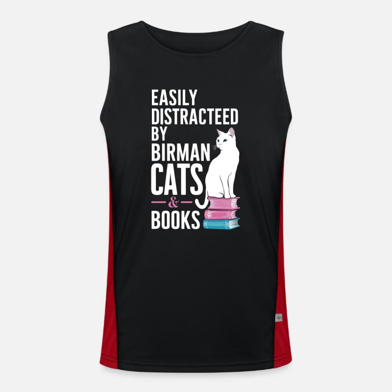 Katze Birma Geschenk Funktionelles Kontrast-Tank Top für Männer 