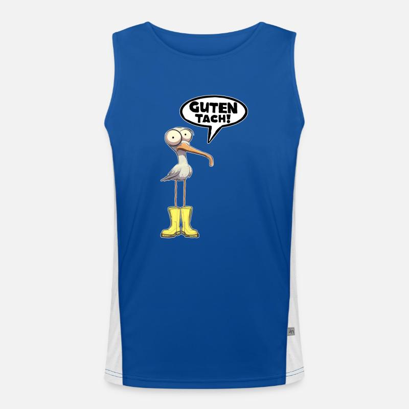 Guten Tach Möwe Lustiger Spruch Witzig Spruch Funktionelles Kontrast-Tank Top für Männer 