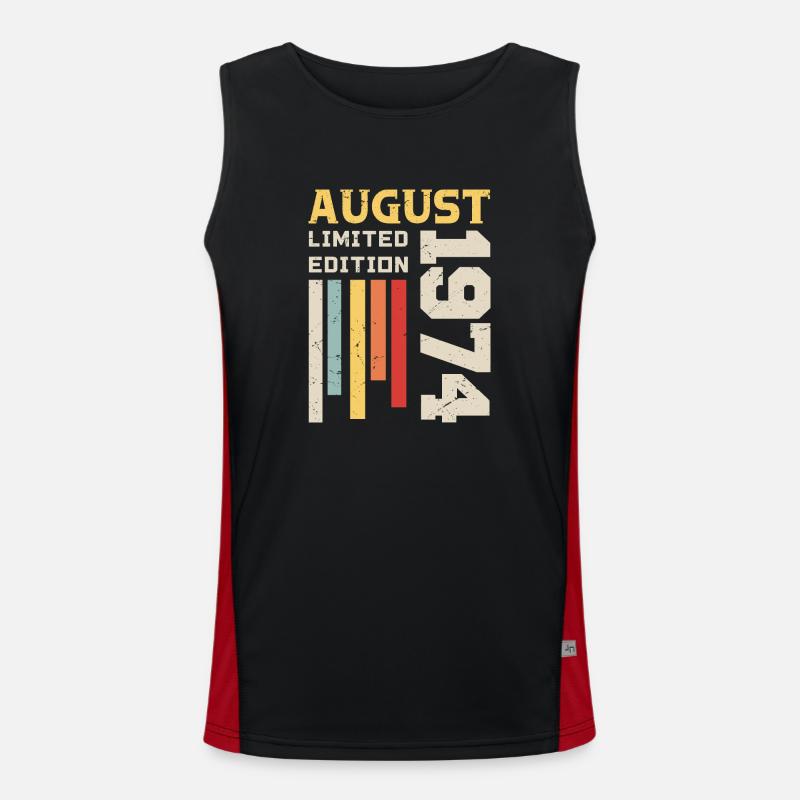 August 1974 - Geburtstagsgeschenk August 1974 August Funktionelles Kontrast-Tank Top für Männer 