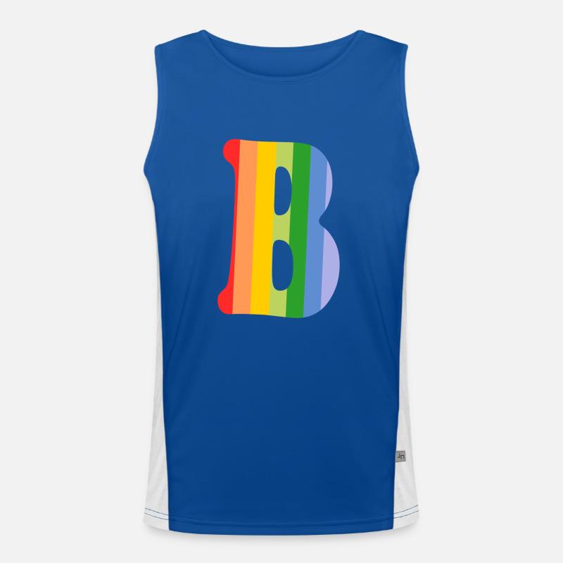 Buchstabe B Regenbogen Funktionelles Kontrast-Tank Top für Männer 