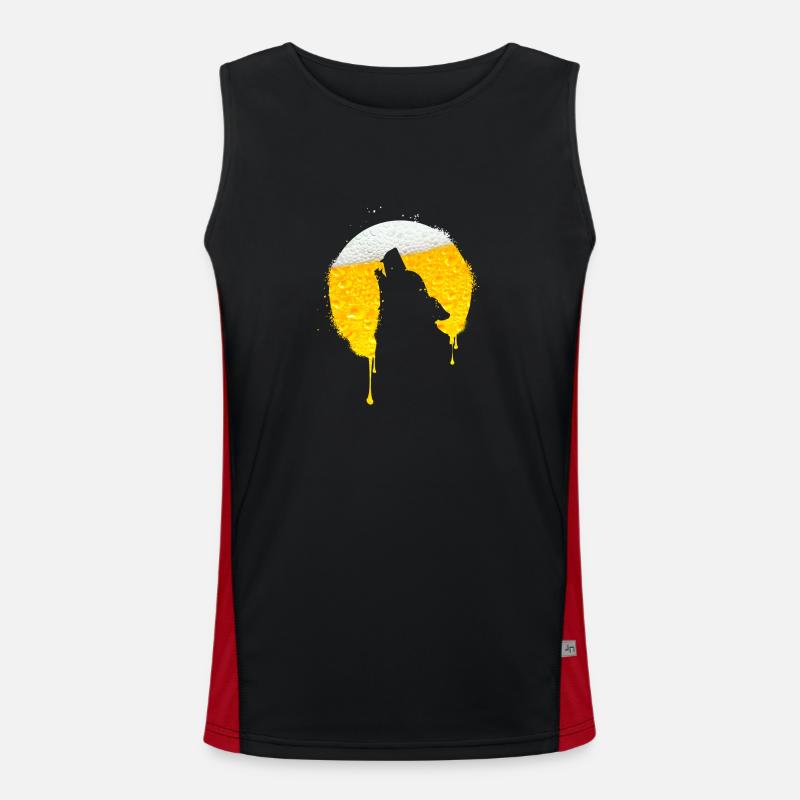 Heulender Wolf Bier JGA Bachelor Party Funktionelles Kontrast-Tank Top für Männer 