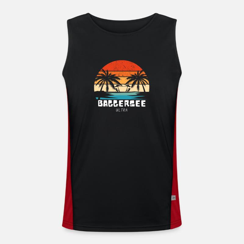 Baggersee Ultra Sommer Baden Funktionelles Kontrast-Tank Top für Männer 