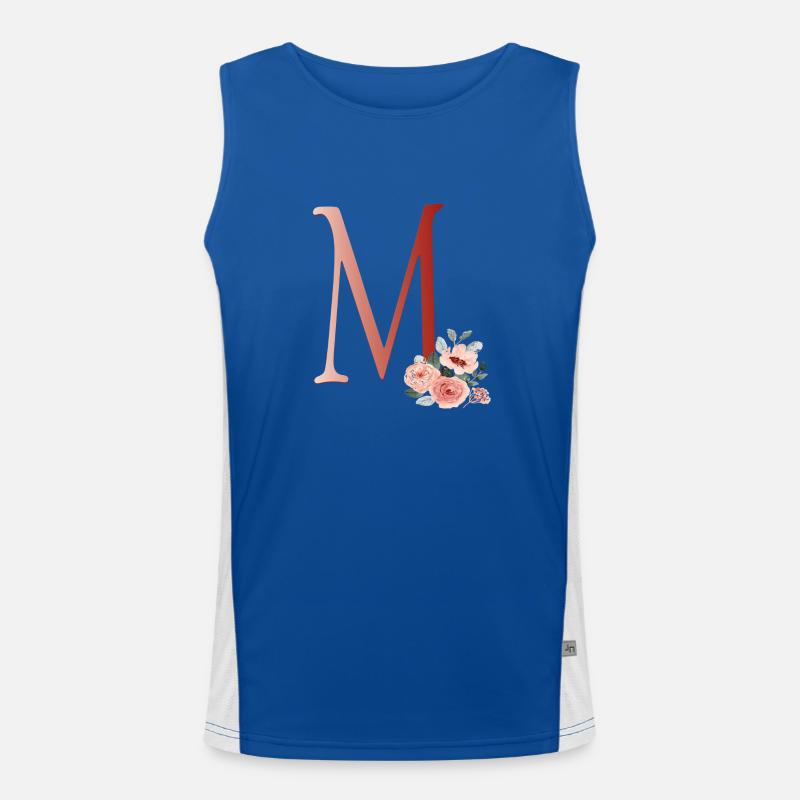 Buchstabe M mit Blumen Funktionelles Kontrast-Tank Top für Männer 