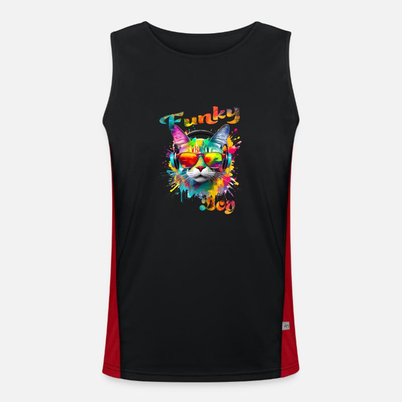 Funky Boy Chat Men's Functional Contrast Tank Top 