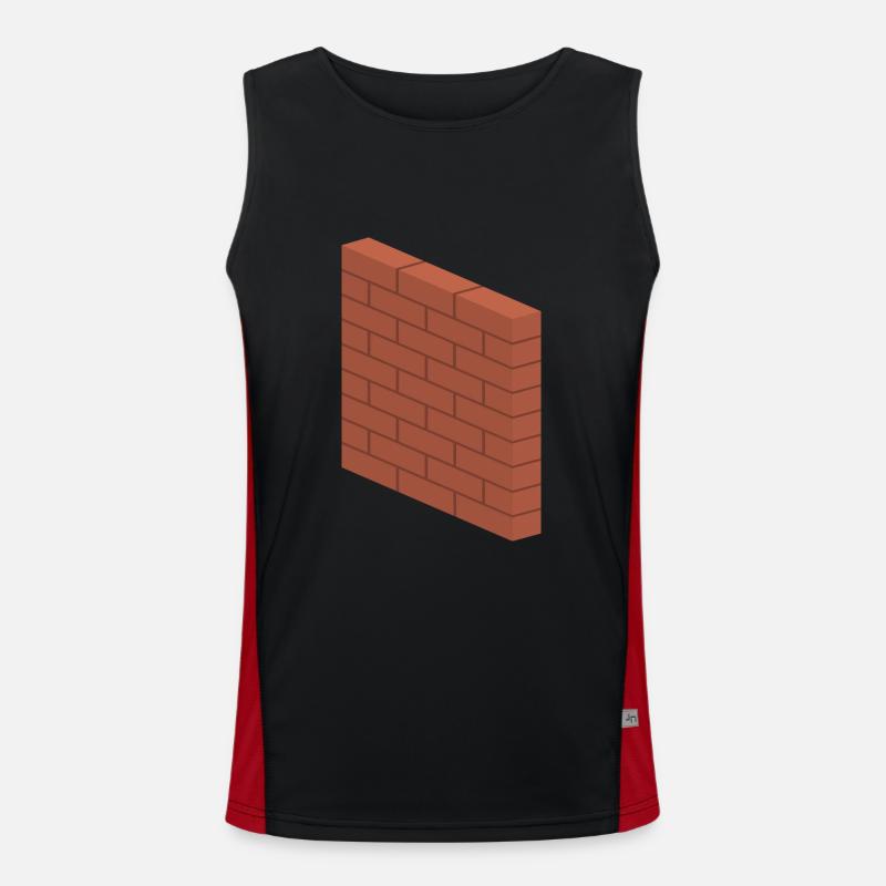 Brick Wall - Construction Masonry Building Mason Men's Functional Contrast Tank Top 