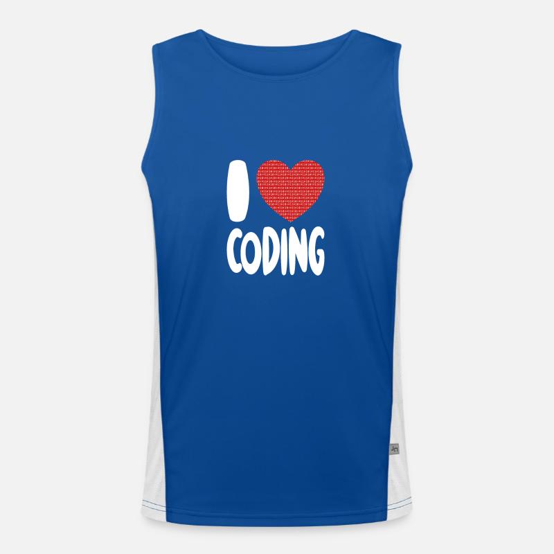 I Love Coding - Programmer T-Shirt Men's Functional Contrast Tank Top 